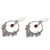 Garnet dangle earrings, 'Opulence' - Round Sterling Silver Dangle Earrings with Garnets (image 2b) thumbail