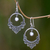 Cultured freshwater pearl dangle earrings, 'Opulence' - Cultured Freshwater Pearl Dangle Earrings in 925 Silver thumbail