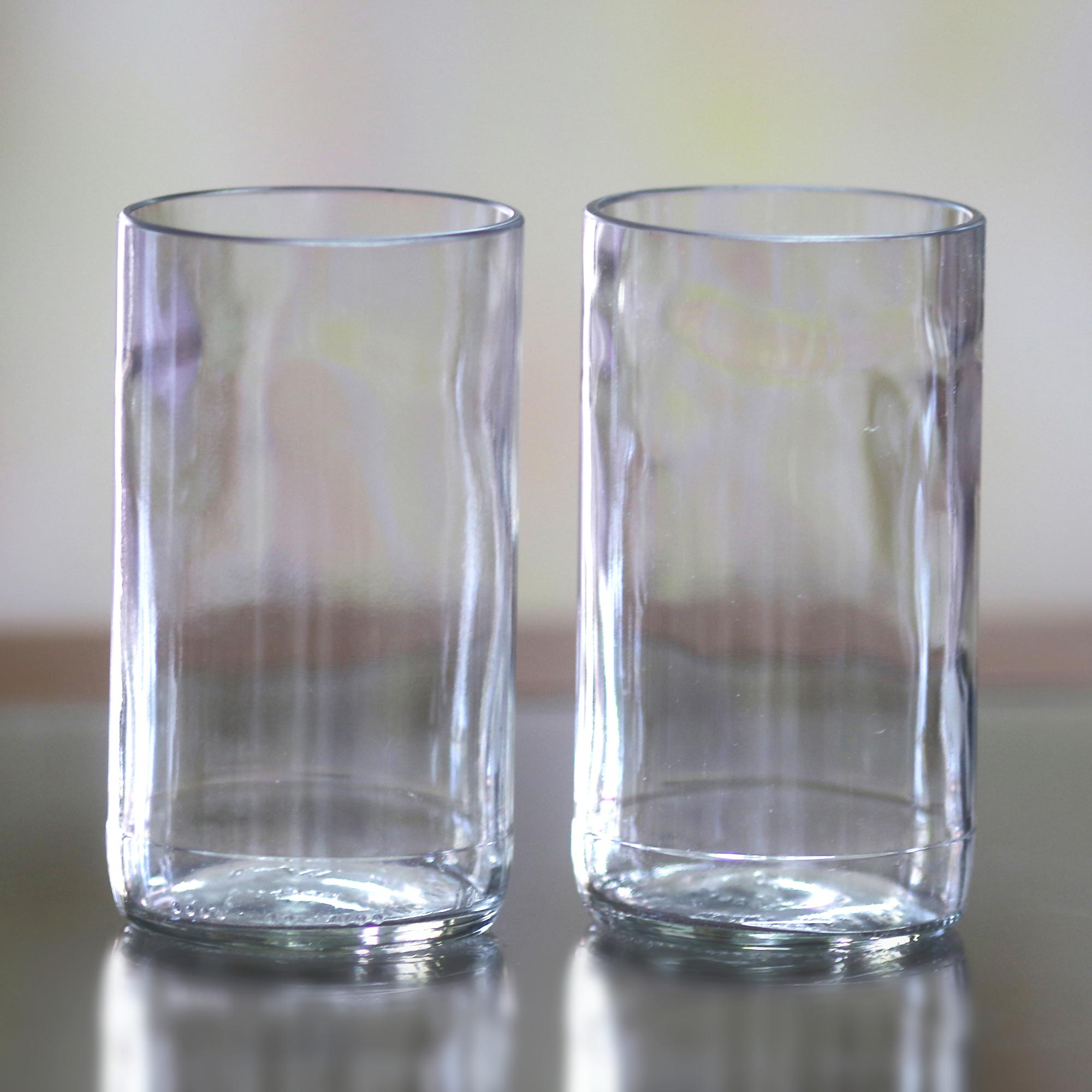 clear drinking glasses