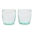 Small recycled juice glasses, 'Frozen' (pair) - Small Handmade Balinese Recycled Drinking Glasses (Pair)