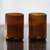 Vasos de vidrio reciclado, (par) - Vasos balineses marrones reciclados hechos a mano (par)