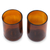 Recycled glass tumblers, 'Tawny Brown' (pair) - Handmade Balinese Recycled Brown Tumblers (Pair)
