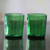 Vasos de jugo reciclados, (par) - Vasos de jugo verde reciclados hechos a mano (par)