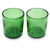 Recycelte Saftgläser, 'Forest Green' (Paar) - Handgemachte recycelte grüne Saftgläser (Paar)