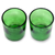 Recycled juice glasses, 'Forest Green' (pair) - Handmade Recycled Green Juice Glasses (Pair)