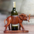 Wood wine bottle holder, 'Sumatran Elephant' - Hand Carved Suar Wood Elephant Wine Bottle Holder (image 2) thumbail