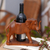 Wood wine bottle holder, 'Sumatran Elephant' - Hand Carved Suar Wood Elephant Wine Bottle Holder (image 2b) thumbail