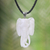 Collar colgante de hueso y cuero, 'Cabeza de elefante' - Collar de cuero artesanal con colgante de elefante
