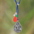 Multi-gem and sterling silver lariat necklace, 'Meditation in Blue' - Blue Necklace with Gemstone and Sterling Silver Buddha Charm (image 2) thumbail
