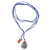 Multi-gem and sterling silver lariat necklace, 'Meditation in Blue' - Blue Necklace with Gemstone and Sterling Silver Buddha Charm thumbail