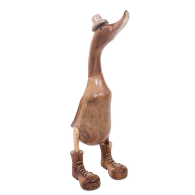 Artisan Crafted Wooden Duck Sculpture in Boots (18 Inch) - Uncle Duck ...