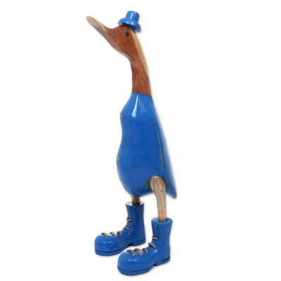 Wooden Statuette of Duck in Blue Boots and Hat (16 Inch) - Uncle Duck ...