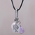 Rose quartz, amethyst and sterling silver charm necklace, 'Banyan Tree' - Hand Crafted Sterling Silver and Gemstone Charm Necklace (image 2) thumbail