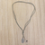 Quartz and onyx lariat necklace, 'Green Hamsa Hand' - Hamsa Hand Lariat Necklace with Onyx Pearl and Quartz (image 2b) thumbail