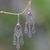 Amethyst chandelier earrings, 'Balinese Wind Chime' - Ornate Balinese Amethyst Chandelier Earrings in Silver 925