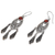 Garnet chandelier earrings, 'Balinese Wind Chime' - Handcrafted Garnet Chandelier Earrings in Sterling Silver (image 2b) thumbail