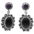 Amethyst and onyx earrings, 'Equilibrium' - Amethyst and onyx earrings (image 2a) thumbail