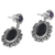 Amethyst and onyx earrings, 'Equilibrium' - Amethyst and onyx earrings (image 2b) thumbail