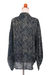 Rayon batik jacket, 'Bedeg' - Fair Trade Womens 100% Rayon Hand Stamped Kimono Sleeve Open (image 2f) thumbail
