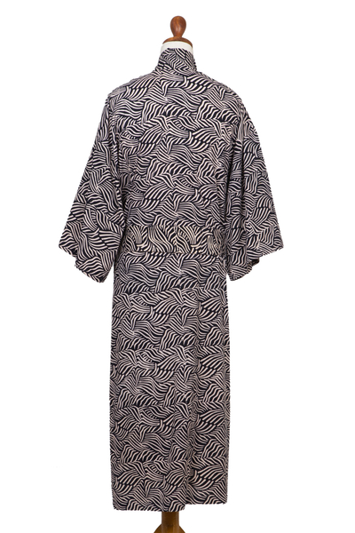 Men's cotton batik robe, 'Bedeg' - 100% Cotton Artisan Batik Robe