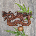 Wood relief panel, 'Sky Dragon' - Winged Dragon Wall Panel Hand Carved from Wood