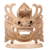 Wood mask and stand, 'Barong: King of the Spirits' - Hand Carved Crocodile Wood Mask of Barong with Stand