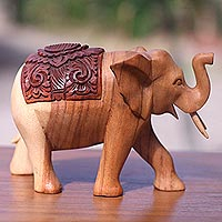 Wood statuette, 'Elephant on Parade'