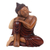Escultura en madera, 'Buda Dormido' - Escultura de Buda Pacífica Balinesa Tallada a Mano