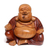Wood sculpture, 'Buddha Laughs' - Acacia Wood Joyful Buddha Sculpture Carved by Hand in Bali thumbail