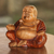 Wood sculpture, 'Buddha Laughs' - Acacia Wood Joyful Buddha Sculpture Carved by Hand in Bali (image 2b) thumbail