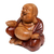 Wood sculpture, 'Buddha Laughs' - Acacia Wood Joyful Buddha Sculpture Carved by Hand in Bali (image 2c) thumbail