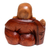 Wood sculpture, 'Buddha Laughs' - Acacia Wood Joyful Buddha Sculpture Carved by Hand in Bali (image 2e) thumbail