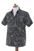 Men's cotton shirt, 'Military Olive' - Men's Olive Green Military Style Short Sleeve Cotton Shirt (image 2f) thumbail