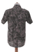 Men's cotton shirt, 'Military Olive' - Men's Olive Green Military Style Short Sleeve Cotton Shirt (image 2g) thumbail