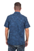 Men's cotton shirt, 'Military Blue' - Men's Military Style Blue Cotton Shirt with Short Sleeves (image 2d) thumbail
