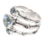 Blue topaz cocktail ring, 'Dewdrop Bamboo' - Sterling Silver and Blue Topaz Handcrafted Ring from Bali (image 2b) thumbail