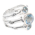 Blue topaz cocktail ring, 'Dewdrop Bamboo' - Sterling Silver and Blue Topaz Handcrafted Ring from Bali (image 2c) thumbail