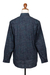 Baumwollhemd für Herren - Handgestempeltes Herren-Hemd aus reiner Baumwolle in Blau und Grau