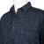 Baumwollhemd für Herren - Handgestempeltes Herren-Hemd aus reiner Baumwolle in Blau und Grau