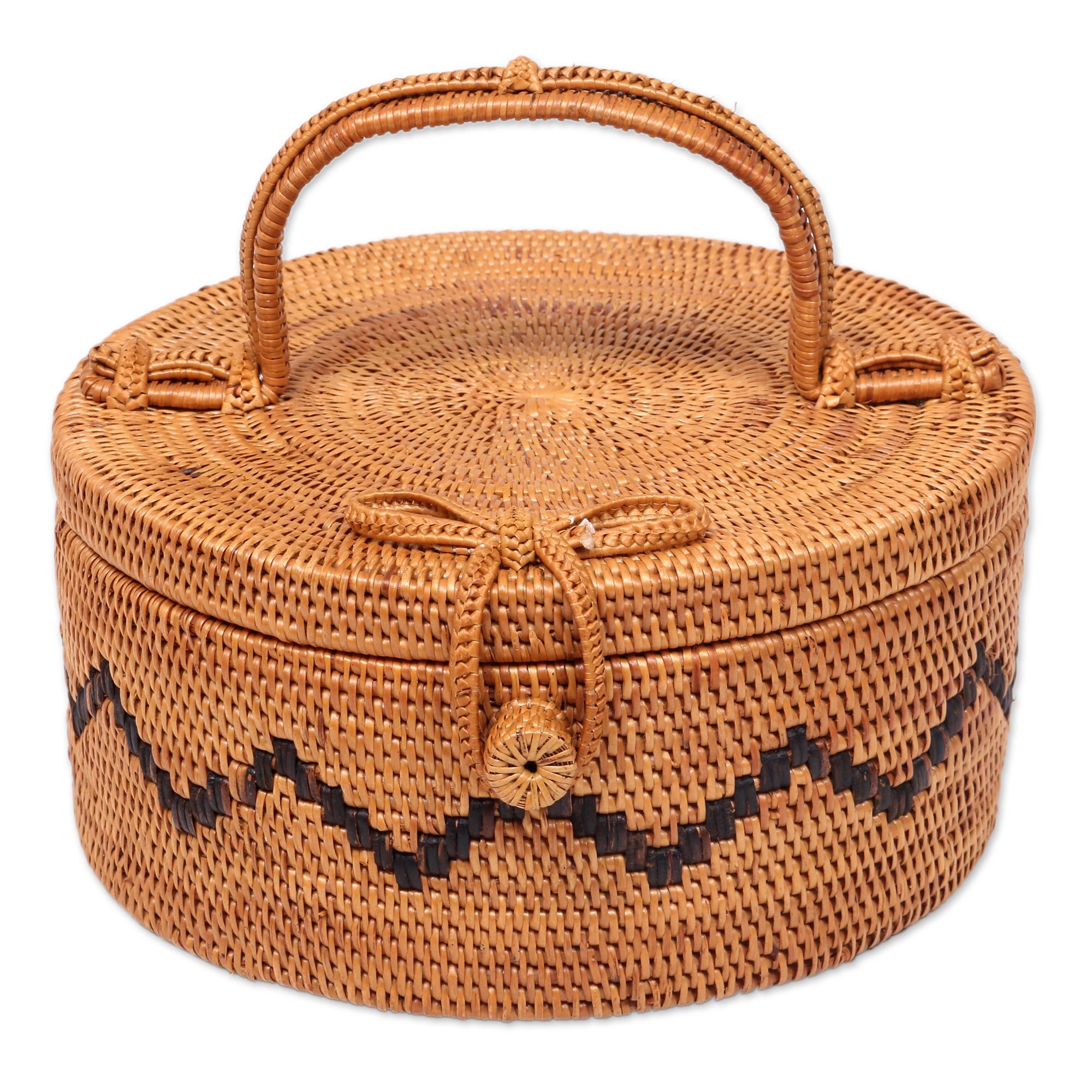 Hand Woven Natural Fiber Basket from Bali Aesthetic Nature NOVICA