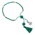 Beaded quartz bracelet, 'Green Joy' - Green Glass Bead Bracelet with Joy Charm Green Quartz Stones (image 2b) thumbail