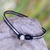 Sterling silver beaded bracelet, 'Black Moonlight Path' - Hand Knotted Black Bracelet with Sterling Silver Beads (image 2b) thumbail