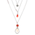 Carnelian and cultured pearl triple pendant necklace, 'Gift of the Lotus' - Multigem Sterling Silver Triple Pendant Necklace thumbail