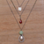 Multi-gemstone pendant necklace, 'Harmonious Colors' - Multi-Pendant Necklace with Peridot Aventurine and Pearl (image 2) thumbail