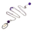 Amethyst and cultured pearl pendant necklace, 'Violet Dew' - Handcrafted Silver Amethyst Cultured Pearl Long Necklace (image 2d) thumbail