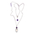 Amethyst and cultured pearl pendant necklace, 'Violet Dew' - Handcrafted Silver Amethyst Cultured Pearl Long Necklace (image 2e) thumbail