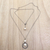 Cultured pearl and moonstone long pendant necklace, 'Raindrop Halos' - Cultured Pearl Moonstone Pendant Necklace from Indonesia (image 2b) thumbail