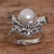 Cultured pearl and citrine cocktail ring, 'Moon Mystery' - Balinese Silver Ring with Cultured Pearl and Citrine Gems (image 2) thumbail