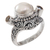 Cultured pearl and citrine cocktail ring, 'Moon Mystery' - Balinese Silver Ring with Cultured Pearl and Citrine Gems (image 2b) thumbail