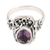 Amethyst cocktail ring, 'Orchids and Frangipani' - Sterling Silver Balinese Floral Cocktail Ring with Amethyst (image 2f) thumbail